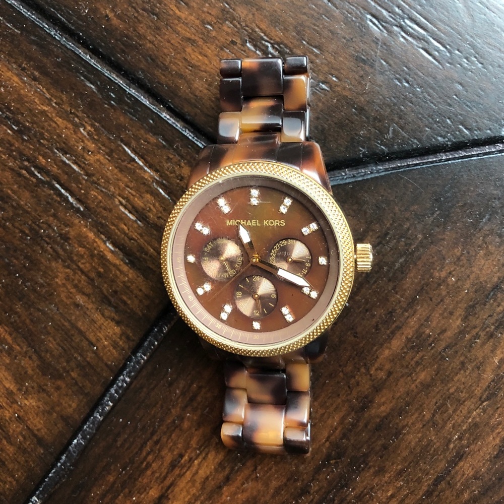 Tortoise Michael Kors 5038 Chronograph Watch